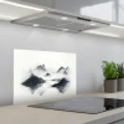 Bergen - Mistig - Water - Wit keuken achterwand spatscherm klein -3d_schuin
