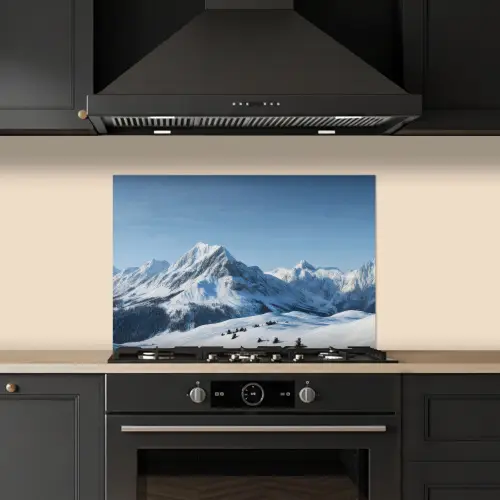 Bergen - Sneeuw - Winter keuken achterwand spatscherm klein -sfeer1