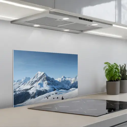 Bergen - Sneeuw - Winter keuken achterwand spatscherm klein -3d_schuin