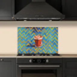 Mok - Koffie - Zigzag - Slagroom keuken achterwand spatscherm klein -sfeer1