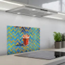 Mok - Koffie - Zigzag - Slagroom keuken achterwand spatscherm klein -3d_schuin