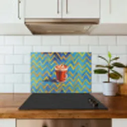 Mok - Koffie - Zigzag - Slagroom keuken achterwand spatscherm klein -sfeer2