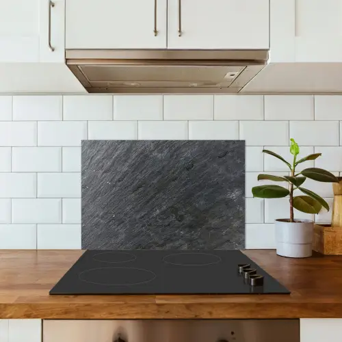 Natuursteen - Industrieel - Leisteen - Structuur - Grijs keuken achterwand spatscherm klein -sfeer2