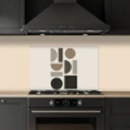 Natuurlijke tinten - Grafisch - Verticale compositie keuken achterwand spatscherm klein -sfeer1