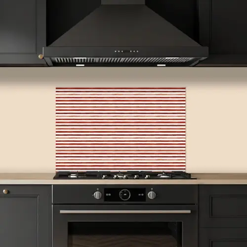Nautisch - Chic - Strepen - Rood keuken achterwand spatscherm klein 900 -sfeer1