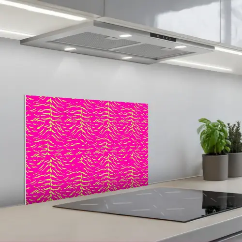 Neon - Groen - Roze - Tijger keuken achterwand spatscherm klein 900 -3d_schuin