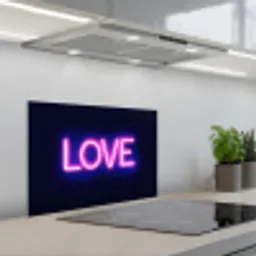 Neon - Love - Valentijn keuken achterwand spatscherm klein -3d_schuin