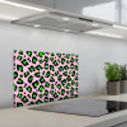 Neon - Panter - Roze - Groen keuken achterwand spatscherm klein 900 -3d_schuin