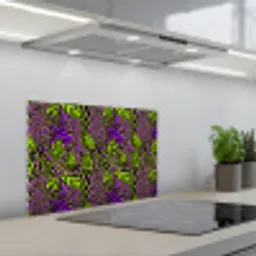 Neon - Paars - Dieren - Patroon keuken achterwand spatscherm klein 900 -3d_schuin