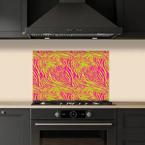 Neon - Zebra - Roze - Groen keuken achterwand spatscherm klein 900 -sfeer1