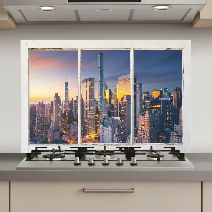 New York - Doorkijk - Skyline keuken achterwand spatscherm klein -3d_website