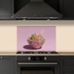 Noodles - Edelstenen - Stokjes - Roze keuken achterwand spatscherm klein -sfeer1