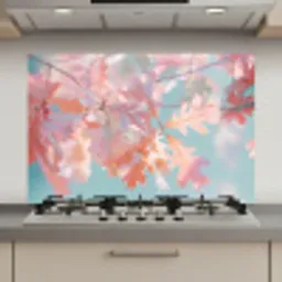 Eikenbladeren - Takken - Roze keuken achterwand spatscherm klein -3d_website