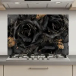 Obsidiaan - Zwart - Goud - Patroon keuken achterwand spatscherm klein -3d_website