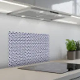 Oceaan - Bubbel - Blauw - Wit keuken achterwand spatscherm klein 900 -3d_schuin