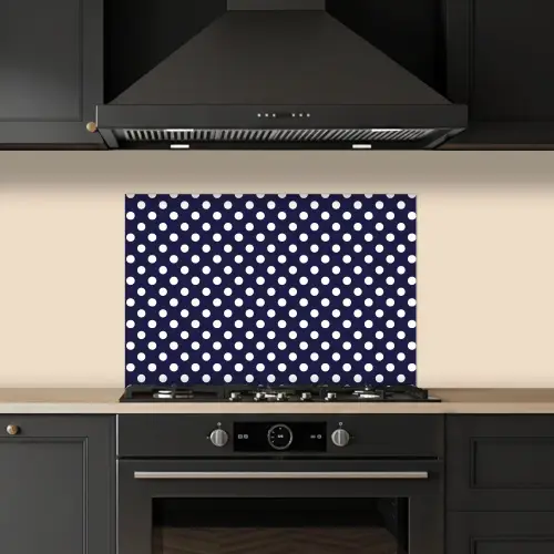 Oceaan - Stippen - Blauw - Wit keuken achterwand spatscherm klein 900 -sfeer1