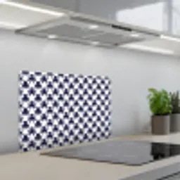 Oceaan - Octo - Blauw - Wit keuken achterwand spatscherm klein 900 -3d_schuin