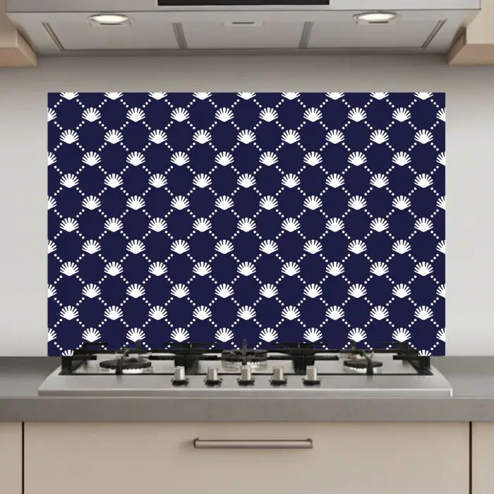 Oceaan - Schelp - Blauw - Wit keuken achterwand spatscherm klein 900 -3d_website