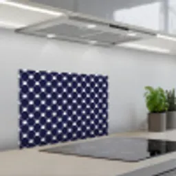 Oceaan - Schelp - Blauw - Wit keuken achterwand spatscherm klein 900 -3d_schuin