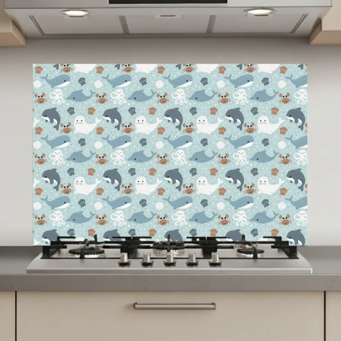 Oceaan - Walvis - Zeehond - Krab keuken achterwand spatscherm klein 900 -3d_website