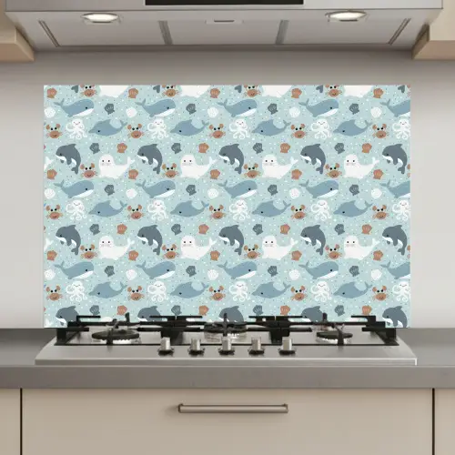 Oceaan - Walvis - Zeehond - Krab keuken achterwand spatscherm klein 900 -3d_website