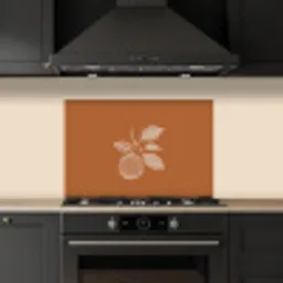 Sinaasappel - Getekend - Bladeren - Bruin keuken achterwand spatscherm klein -sfeer1
