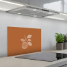 Sinaasappel - Getekend - Bladeren - Bruin keuken achterwand spatscherm klein -3d_schuin