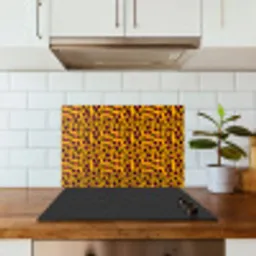 Oranje - Roze - Panterprint keuken achterwand spatscherm klein 900 -sfeer2