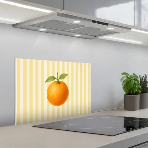 Sinaasappel - Strepen - Oranje - Zomers keuken achterwand spatscherm klein -3d_schuin