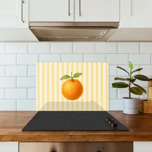 Sinaasappel - Strepen - Oranje - Zomers keuken achterwand spatscherm klein -sfeer2