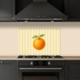 Sinaasappel - Strepen - Oranje - Zomers keuken achterwand spatscherm klein -sfeer1