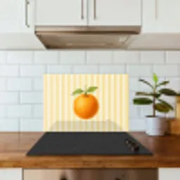 Sinaasappel - Strepen - Oranje - Zomers keuken achterwand spatscherm klein -sfeer2