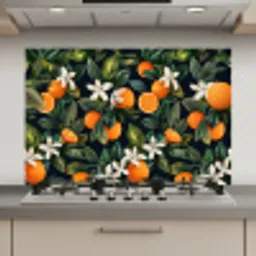Sinaasappels - Bloesems - Bladeren - Tropisch keuken achterwand spatscherm klein -3d_website
