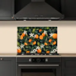 Sinaasappels - Bloesems - Bladeren - Tropisch keuken achterwand spatscherm klein -sfeer1