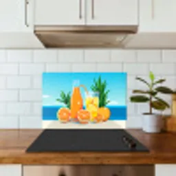 Sinaasappels - Ijsblokjes -  Zee - Illustratie keuken achterwand spatscherm klein -sfeer2