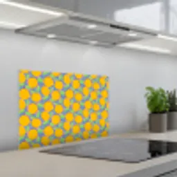 Sinaasappels - Bladeren - Kleurrijk keuken achterwand spatscherm klein 900 -3d_schuin