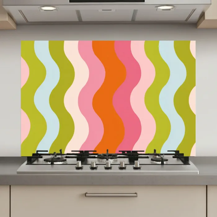 Banen - Golven - Kleurrijk - Verticaal keuken achterwand spatscherm klein -3d_website
