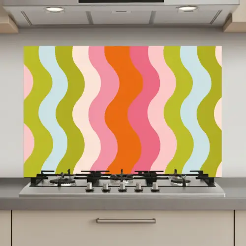 Banen - Golven - Kleurrijk - Verticaal keuken achterwand spatscherm klein -3d_website