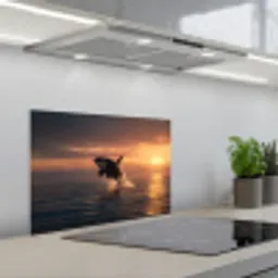 Orka - Zee - Zonsondergang keuken achterwand spatscherm klein -3d_schuin
