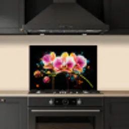 Orchidee - Graffiti - Kleurrijk - Bloemen - Abstract keuken achterwand spatscherm klein -sfeer1