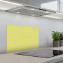 Organisch - Lila - Groen - Patroon keuken achterwand spatscherm klein 900 -3d_schuin