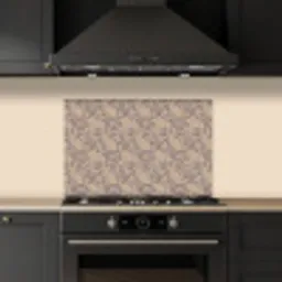 Oosters - Bloemen - Beige - Grijs keuken achterwand spatscherm klein 900 -sfeer1