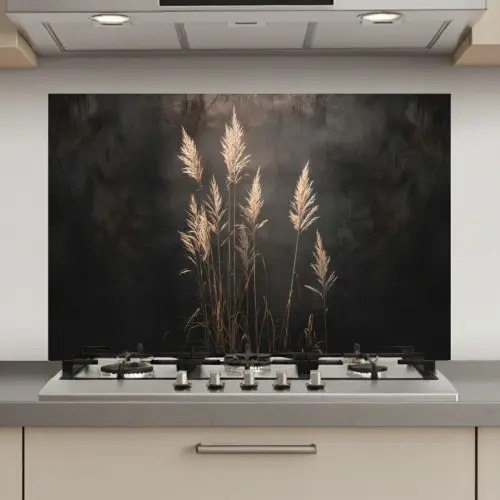 Siergras - Pluimen - Verlichting - Zwart keuken achterwand spatscherm klein -3d_website