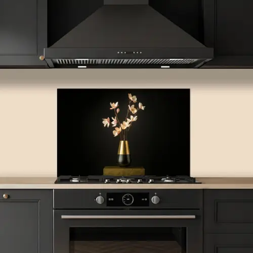 Sierlijk - Boeket - Goud - Vaas keuken achterwand spatscherm klein -sfeer1