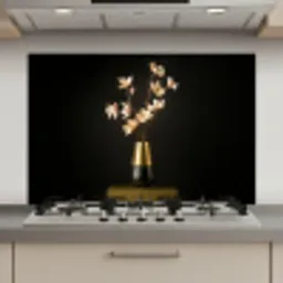 Sierlijk - Boeket - Goud - Vaas keuken achterwand spatscherm klein -3d_website