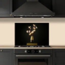 Sierlijk - Boeket - Goud - Vaas keuken achterwand spatscherm klein -sfeer1