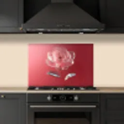 Sierlijk - Bloem - Roze - Glazen keuken achterwand spatscherm klein -sfeer1