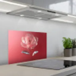 Sierlijk - Bloem - Roze - Glazen keuken achterwand spatscherm klein -3d_schuin