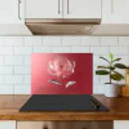 Sierlijk - Bloem - Roze - Glazen keuken achterwand spatscherm klein -sfeer2