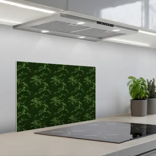 Sierlijk - Bloemen - Groen keuken achterwand spatscherm klein 900 -3d_schuin